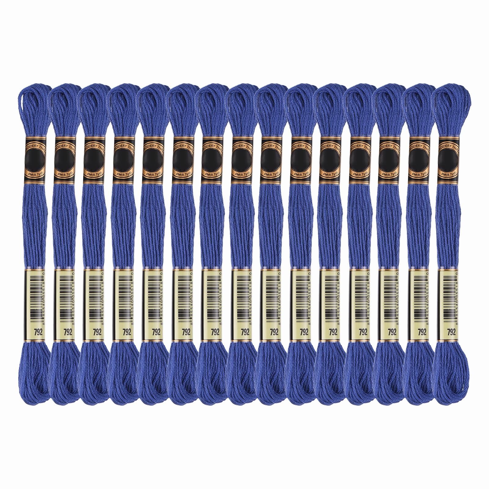 PATIKIL 15 Skeins Embroidery Floss, Solid Colors Polyester Embroidery Threads Friendship Bracelets String for Cross-Stitch Hand Embroidery, Blue