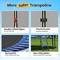 Vista 8 de ORCC 1200LBS Weight Capacity Trampoline 16 15 14 12 10 8 FT for Kids with Safety Enclosure Net for Children Adults Outdoor Yard Trampolines