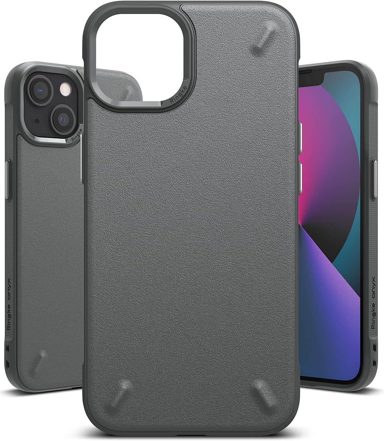 Ringke Onyx Compatible with iPhone 13 Mini Case, Extreme Tough Flexible Silicone Type TPU Shockproof Rugged Bumper Full Protection Cover for 5.4-inch (2021) - Dark Gray