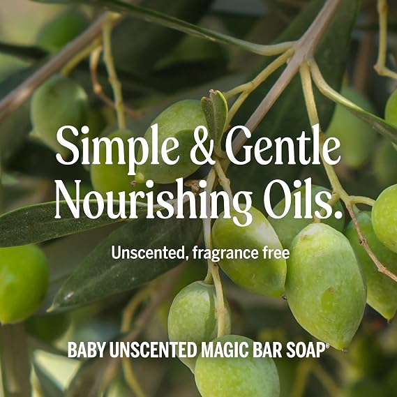 Dr. Bronner's Pure-Castile Baby Unscented Magic Bar Soaps - Made with Regenerative Organic Certified Oils - For Face, Hand, Hair Gentle on Sensitive Skin - Soap Bars for Men & Women - 2 Pack, 5 oz