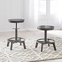 Vista 2 de Signature Design by Ashley Torjin Taburete industrial de altura de mostrador, 2 unidades, gris