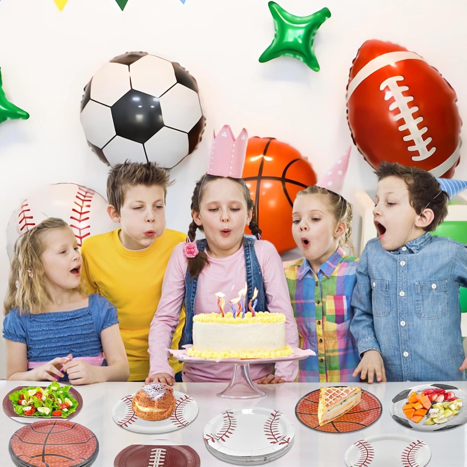 48PCS Sports Birthday Party Decorations 7" Sports Party Plates Disposable Sports Paper Plates Baseball Basketball Soccer Football Plates for Boys Adults Birthday Party Decorations - Image 6