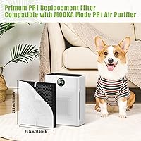 Vista 2 de PR1 Replacement Filter Compatible wtih Mooka PR1 Air Purifier, 2 Pack H13 True HEPA Filter for Home Large Room up to 2200sq.ft Includes 4 Pcs
