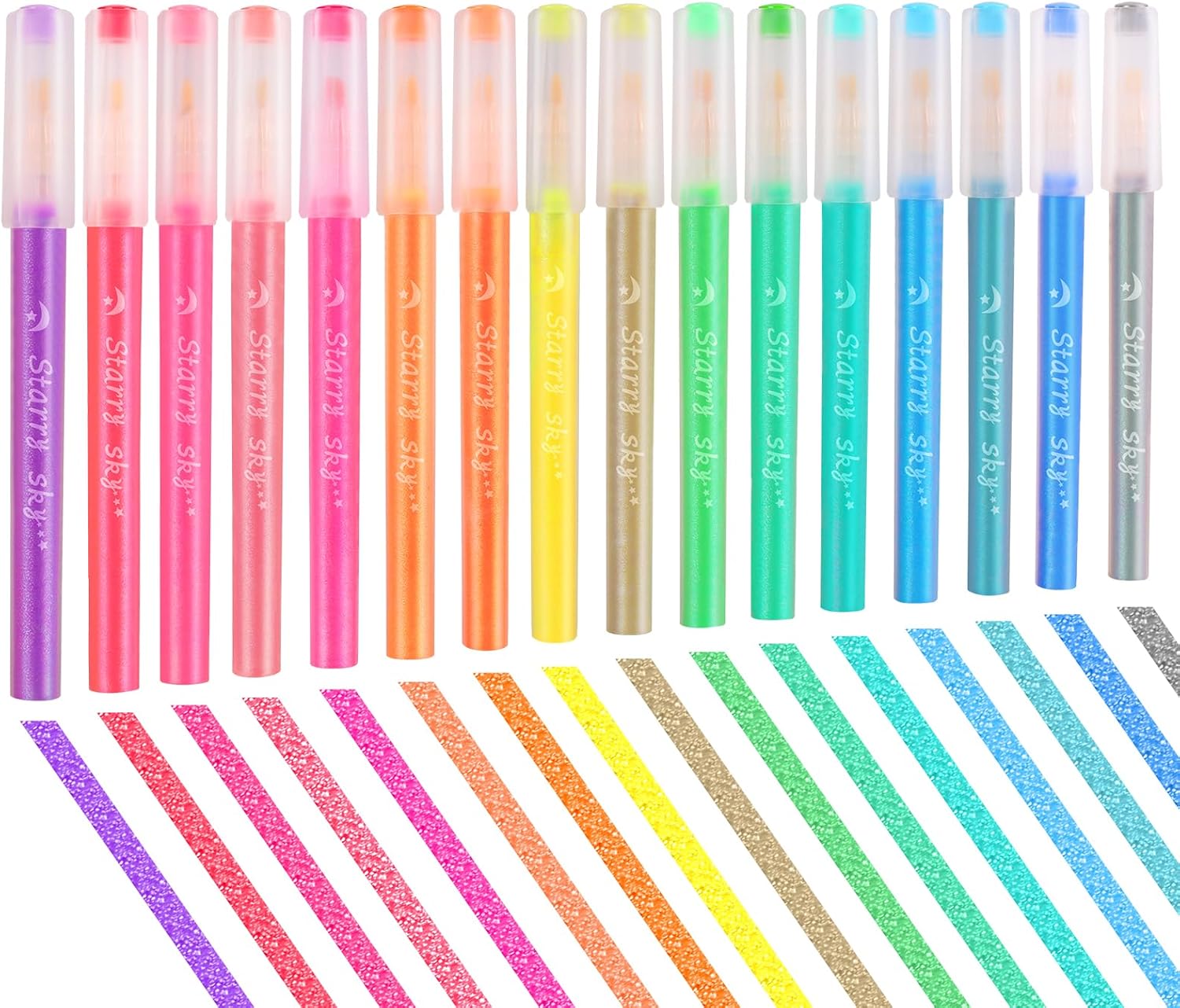 Glitter Highlighters, Assorted Colors Set,Chisel Tip Sparkle Pastel Highlighter No Bleed, Aesthetic Glitter Markers for Adults Journaling and Kids Practise, Sparkly Highlighters