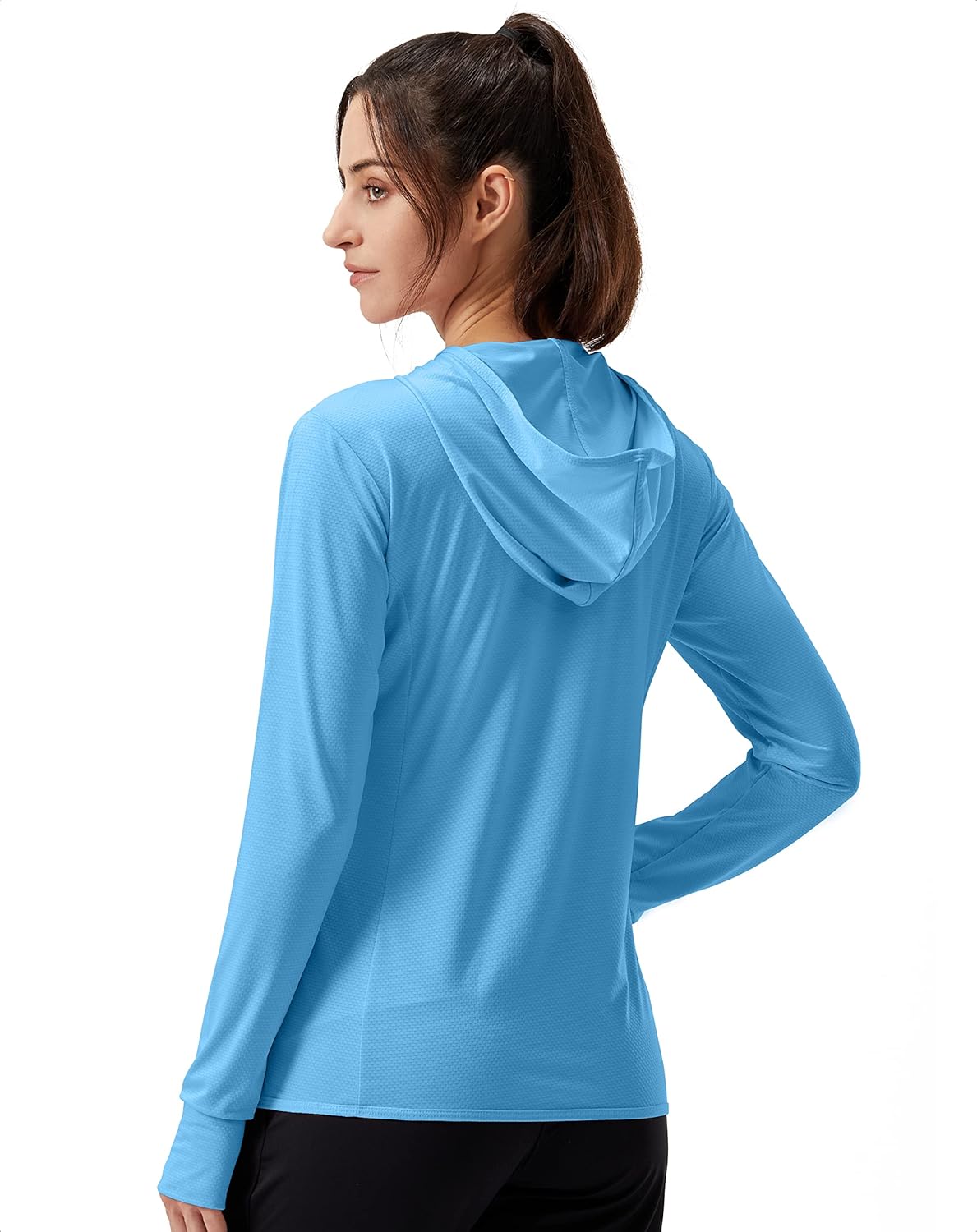 Soothfeel Women's UPF 50+ Sun Protection Hoodie Jacket Lightweight Long Sleeve Sun Shirt for Women with Pocket Hiking Outdoor - Image 2