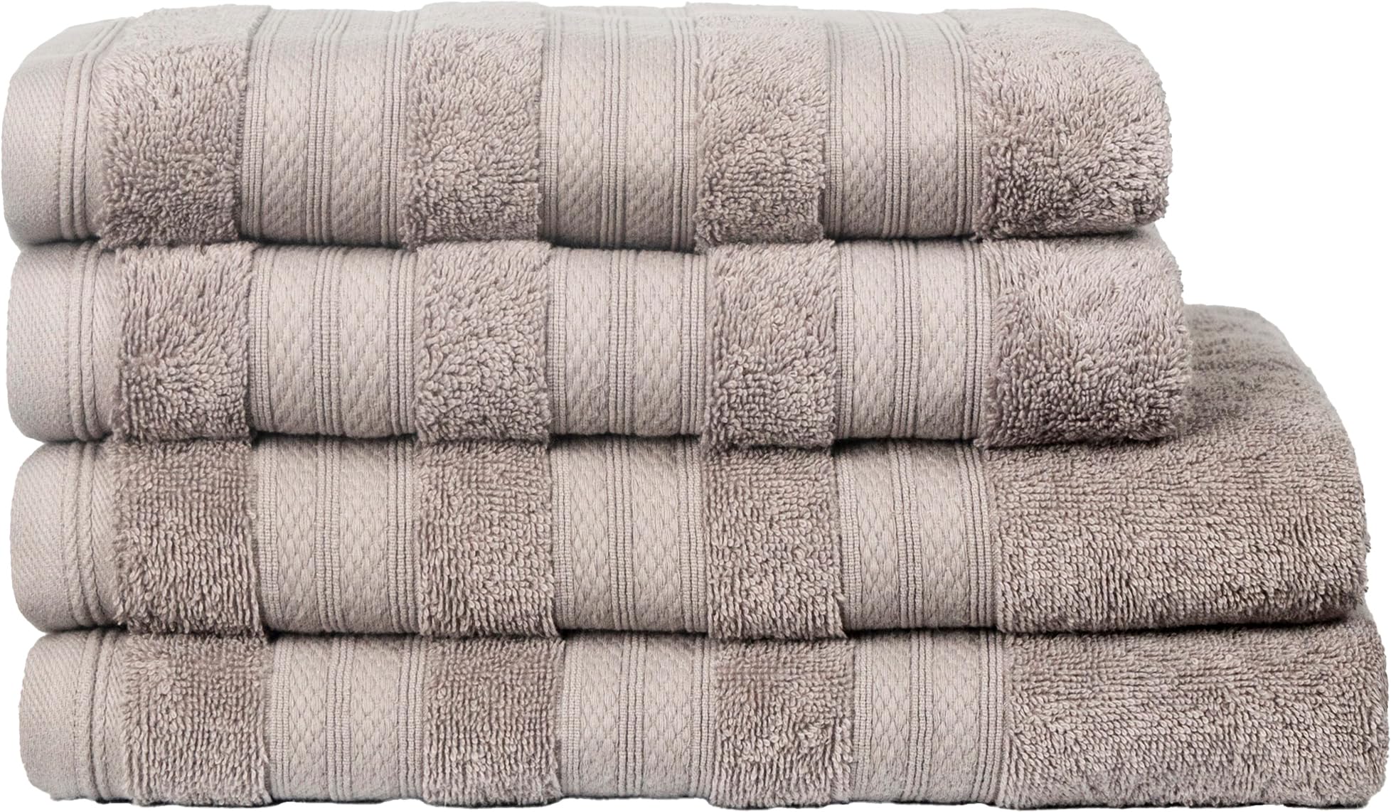 MELLUVA Large Bath Towels | Set of 4 | 100% Turkish Cotton | Highly Absorbent 600GSM | Soft Plush Luxury Towel Set | 2 Bath Towels 2 Hand Towels | Quick Dry | Ash Grey