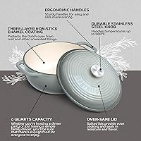 Vista 52 de Segretto Cookware Enameled Dutch Oven Pot with Lid Rosso (Gradient Red) 1.7 Quarts Cast Iron Dutch Oven with Handle 1.7 qt Enamel Small Cast Iron