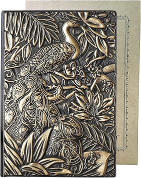 YHH Hard back notebook, A5 lined, vintage leather diary, for men and women, embossed, handmade, brown and ivory pages, notebook, writing diary, Christmas, birthday gift, for teachers, students and writer, bird
