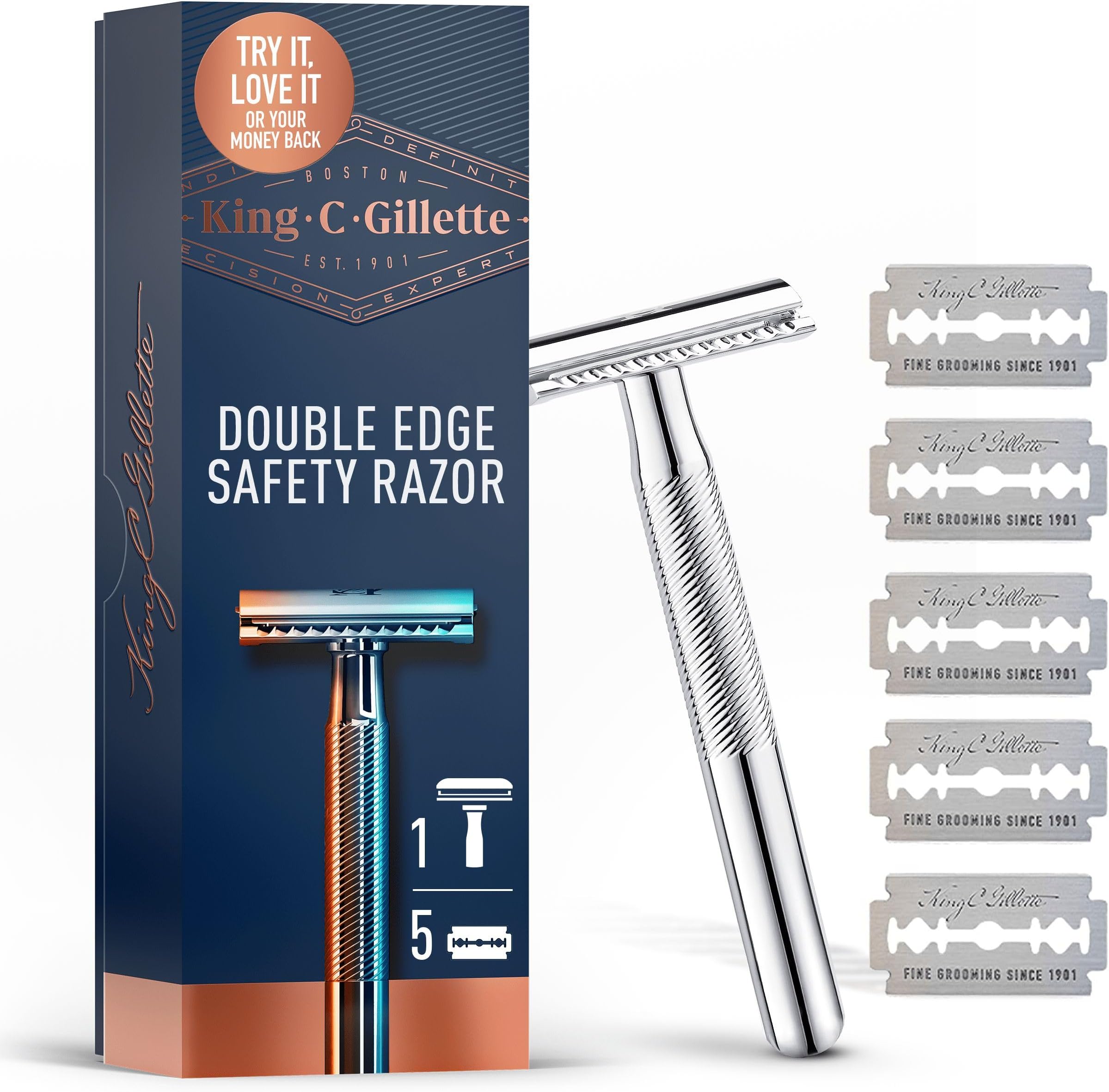 Amazon.com: King C. Gillette Men’s Double Edge Safety Razor with ...