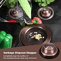 Vista 6 de Mudder 3 piezas de colador y tapón de drenaje para fregadero de cocina, tapón de eliminación de basura de acero inoxidable con asa, filtro universal