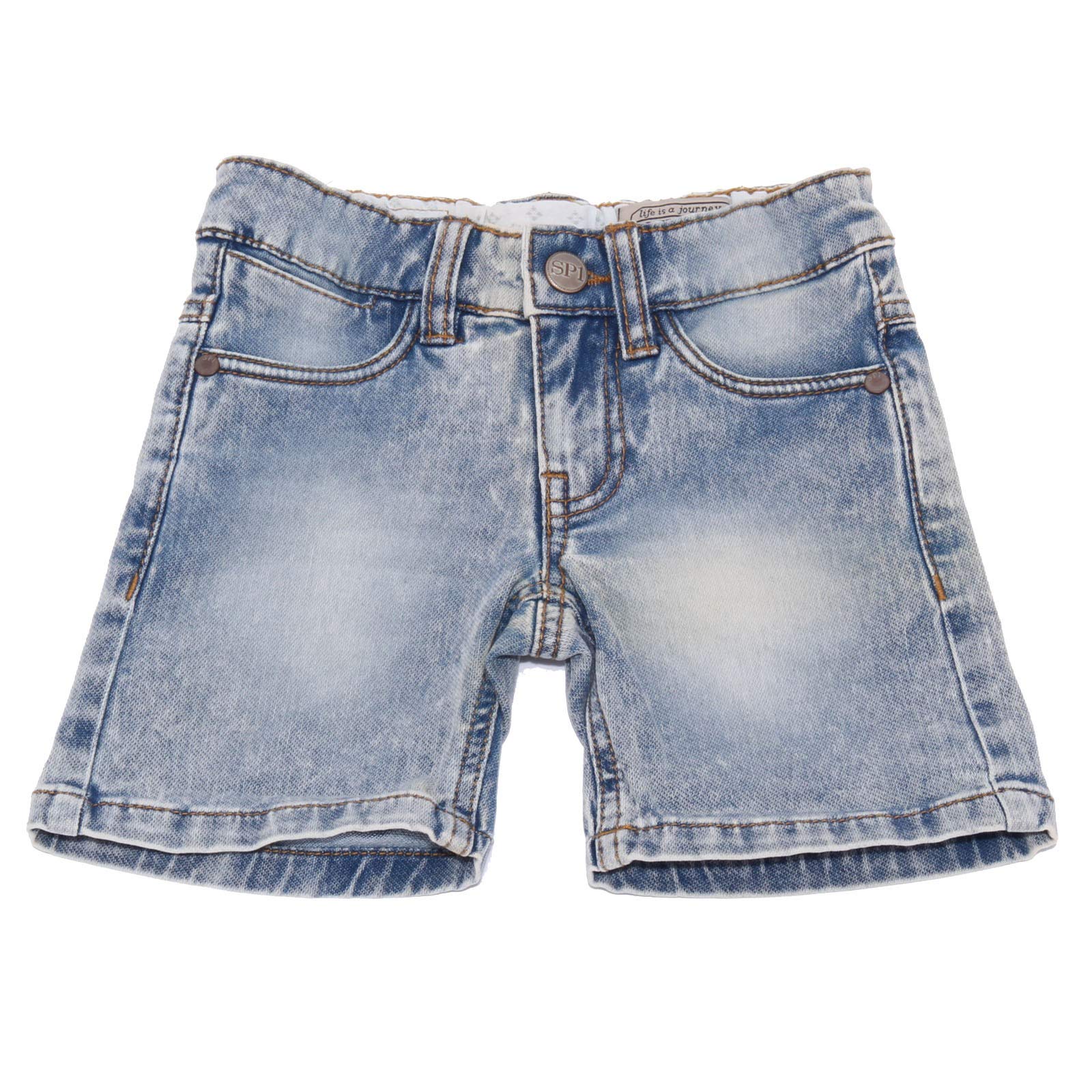 SP1 4963AB Bermuda Bimbo Boy Jeans Denim Delave Shorts Kid