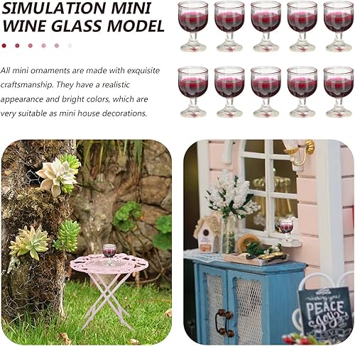 Miniatura 7 de NUOBESTY Copas de vino para casa de muñecas, copas de cóctel, mini copas de vino tinto para decoración de casa de muñecas, accesorios de cocina,