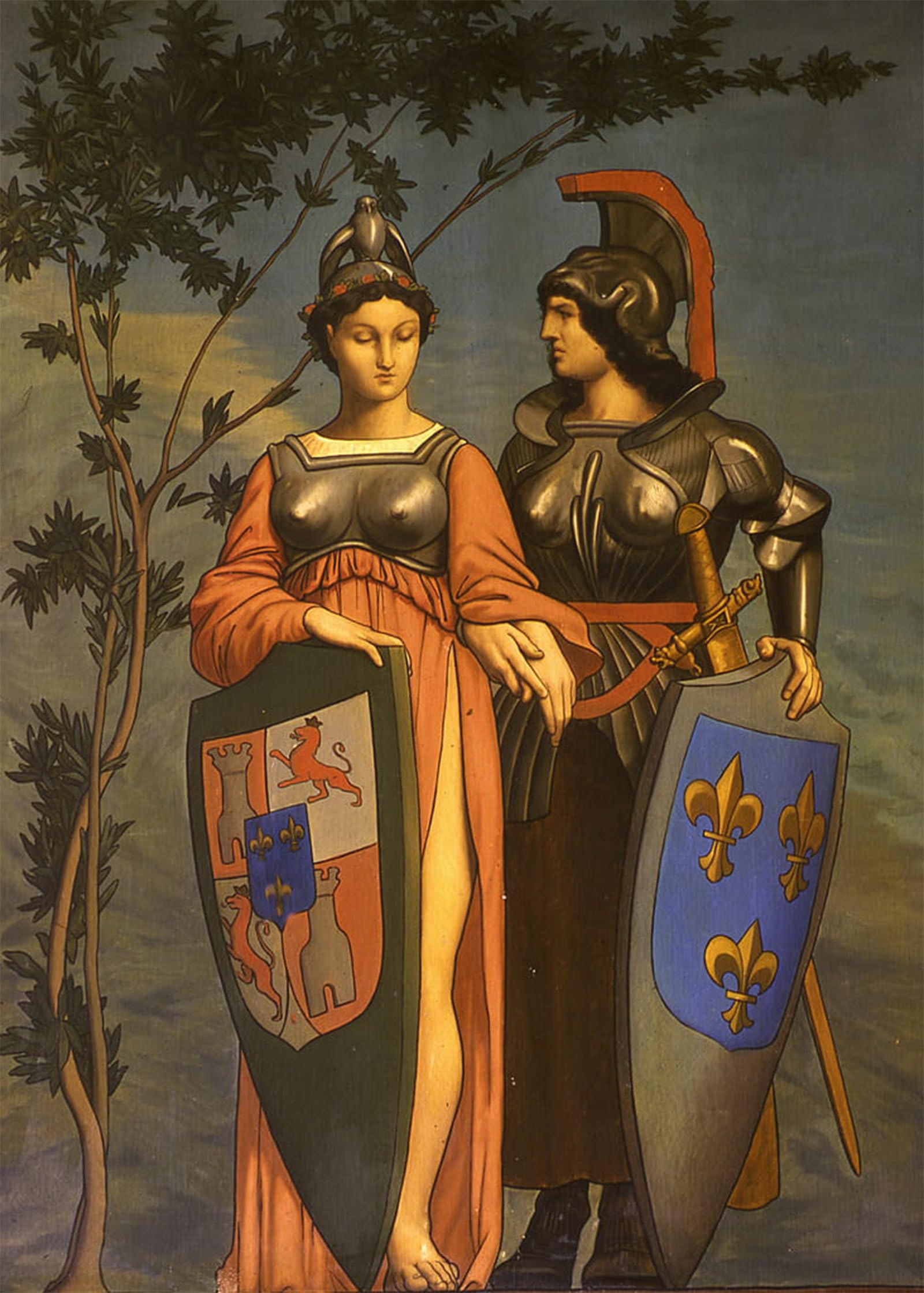 POSTERIIk Vintage Print Pop Art Landscape Artwork Allegory of the Treaty of the Pyrenees in by Jean Leon Gerome Art Prints for Office Home Decor 60x90cm