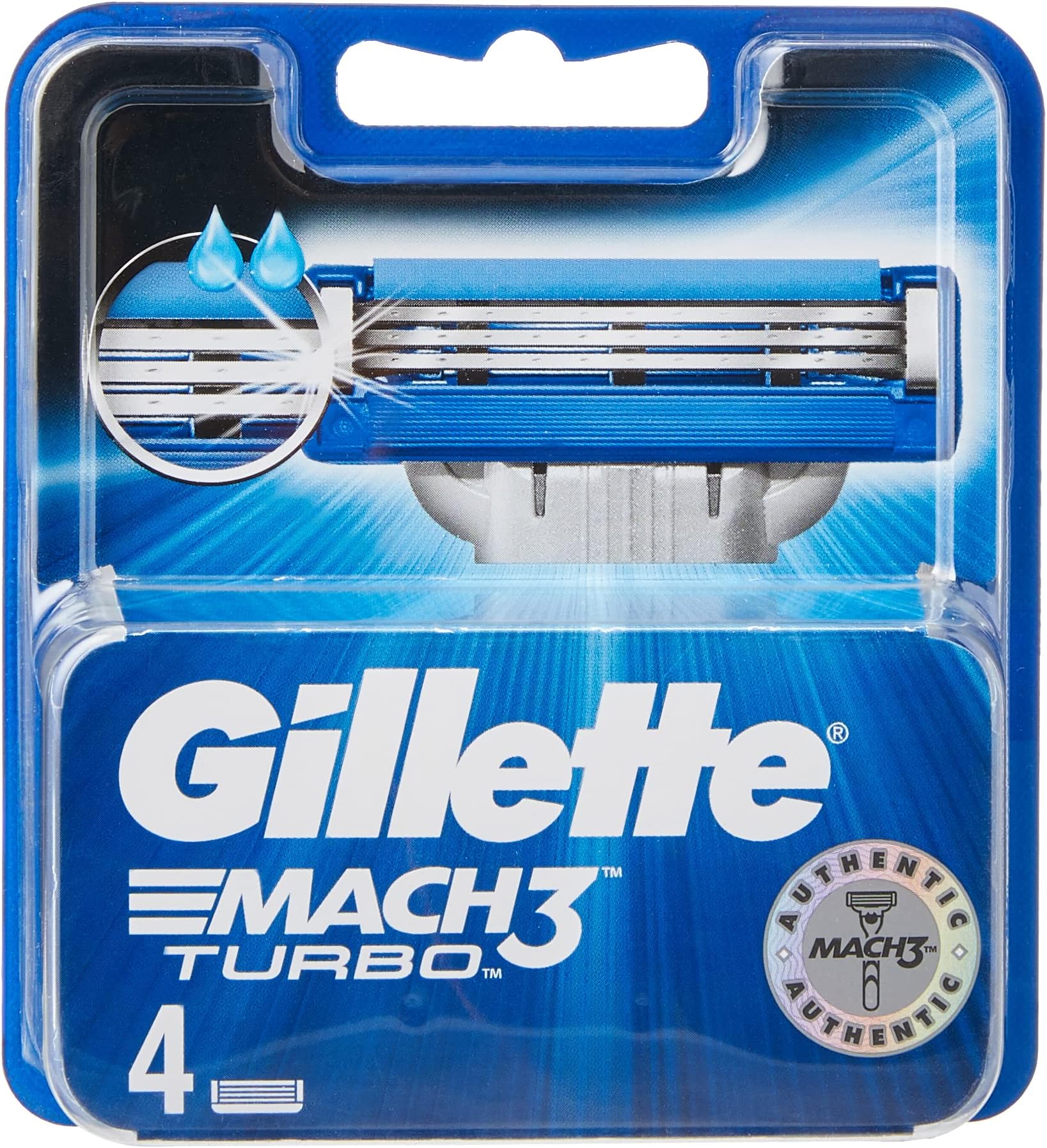Gillette Mach3 Turbo Men’s Razor Blade Refills, 4 blades