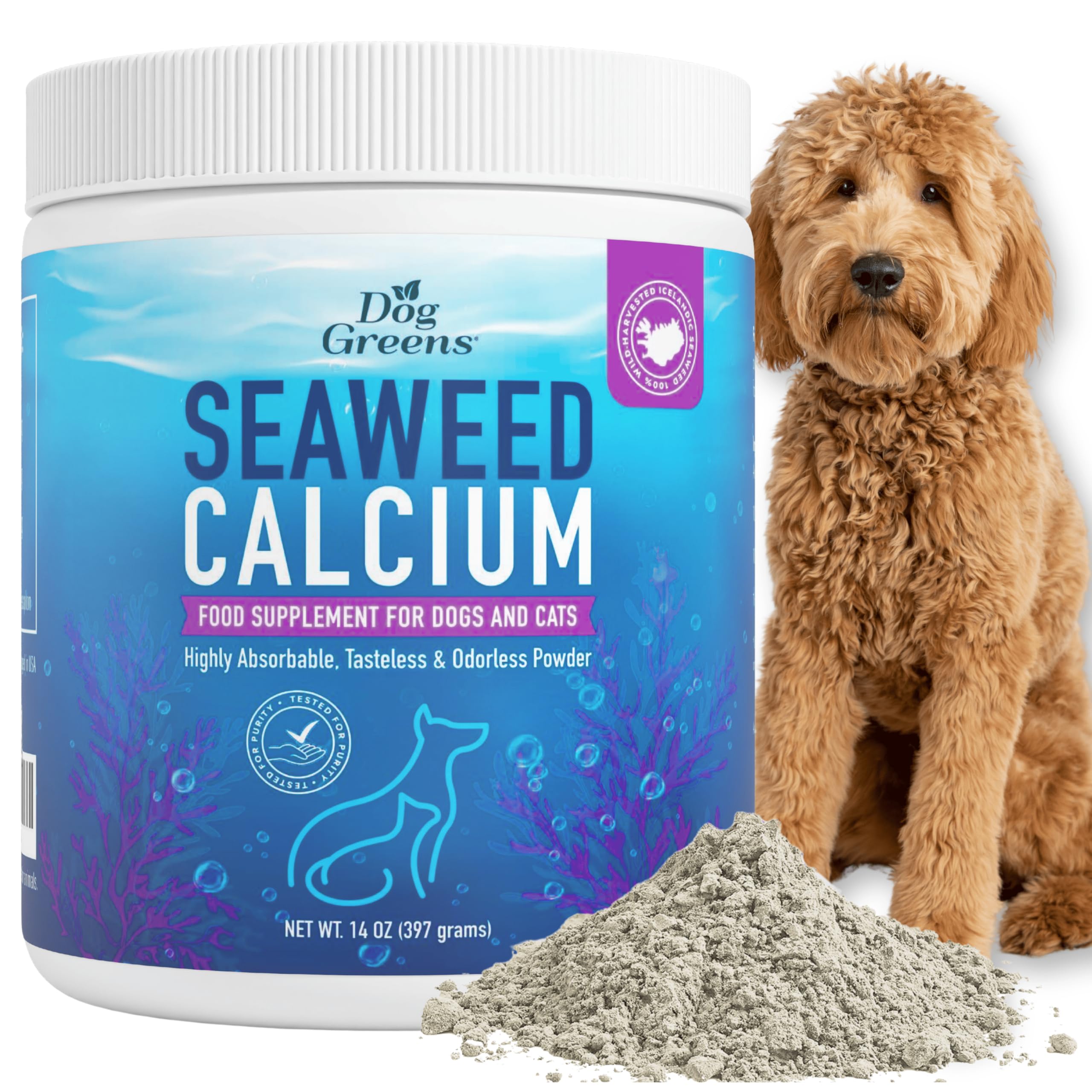 Seaweed Calcium Powder for Dogs and Cats, 14oz
