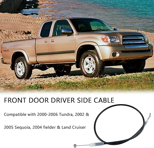 Miniatura 6 de Conjunto de cable de puerta delantera, compatible con Toyota Sequoia 2002 y 2005, fielder y Land Cruiser 2004 Reemplazar 69710-0C010