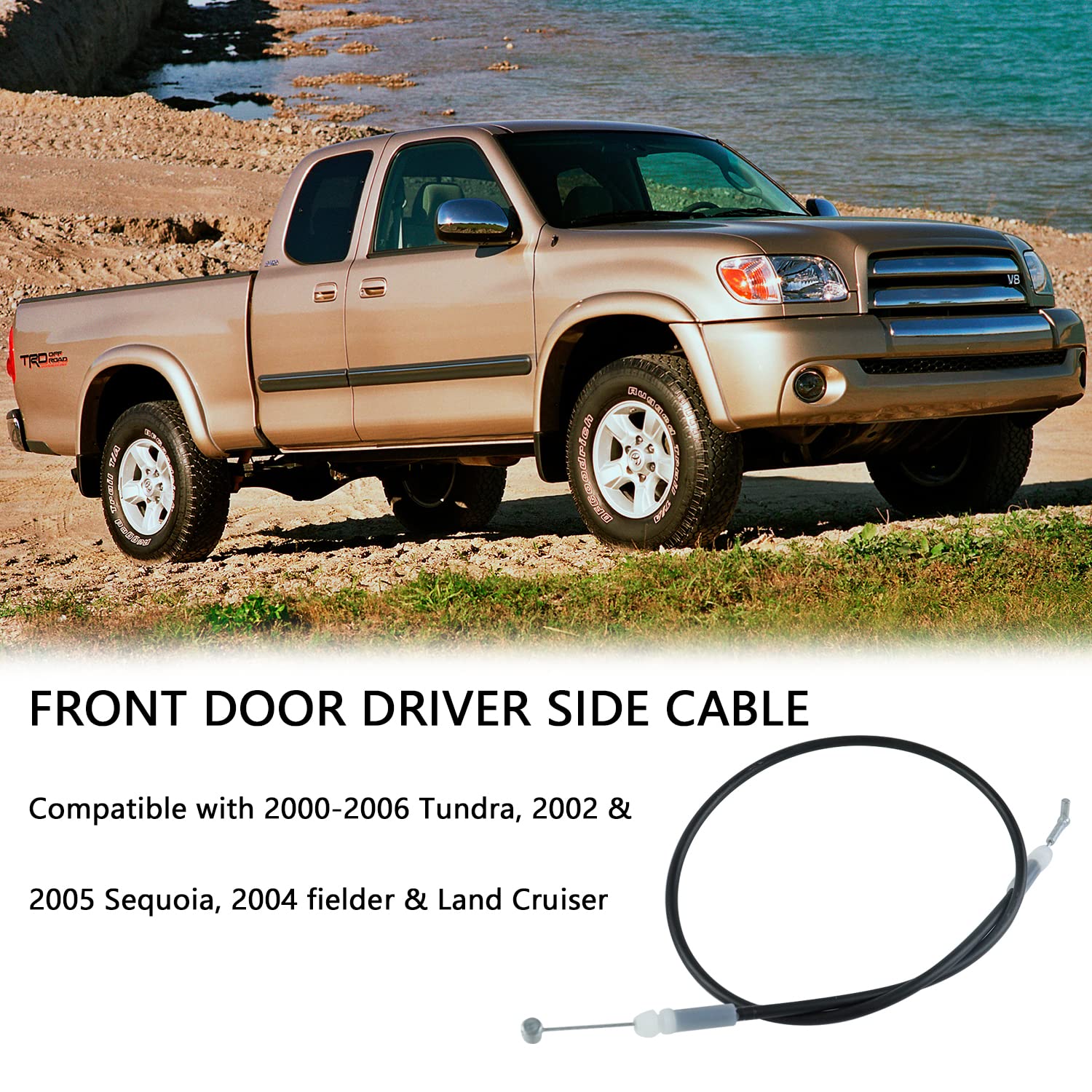 Tundra　1枚 Front Door Cable Assembly Compatible with 2000-2006 Toyota Tundra