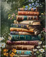 YarnWhimsy Livros de pintura por números para adultos, kits de pintura de livros por números para iniciantes, tinta acrílica DIY por número em tela para decoração de parede de casa (40,6 x 50,8 cm)