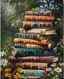 YarnWhimsy Livros de pintura por números para adultos, kits de pintura de livros por números para iniciantes, tinta acrílica DIY por número em tela para decoração de parede de casa (40,6 x 50,8 cm)