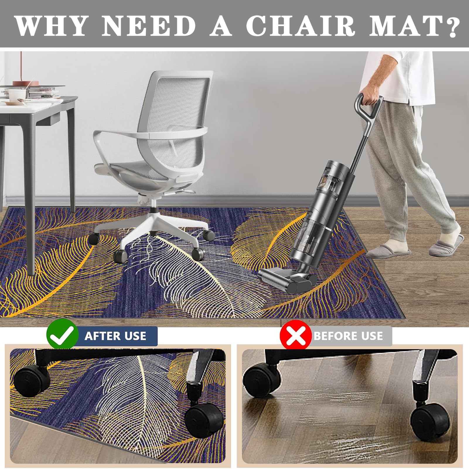 200x230cm schreibtischstuhl unterlage für Laminat,Bürostuhl Unterlage Teppich,Gaming Teppich Stuhlunterlage,Teppich-Stuhlmatte Bodenschutzmatte für Hartböden,Bürostuhl Matte für Bodenschutz,01