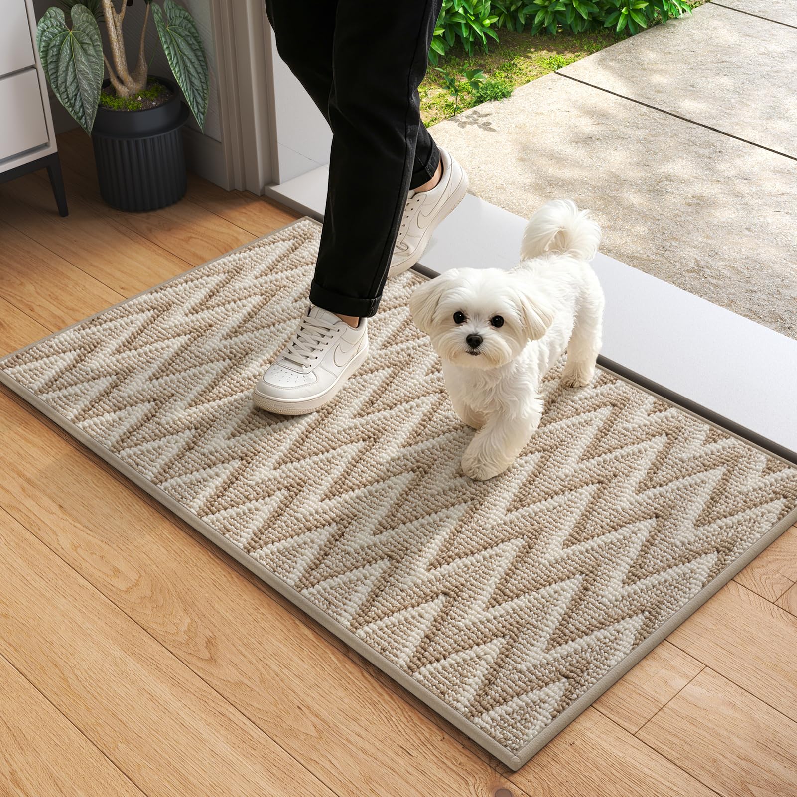 YDKGL Front Door Mat Indoor Entrance Non Slip Entry Doormat Brown 17"x30"