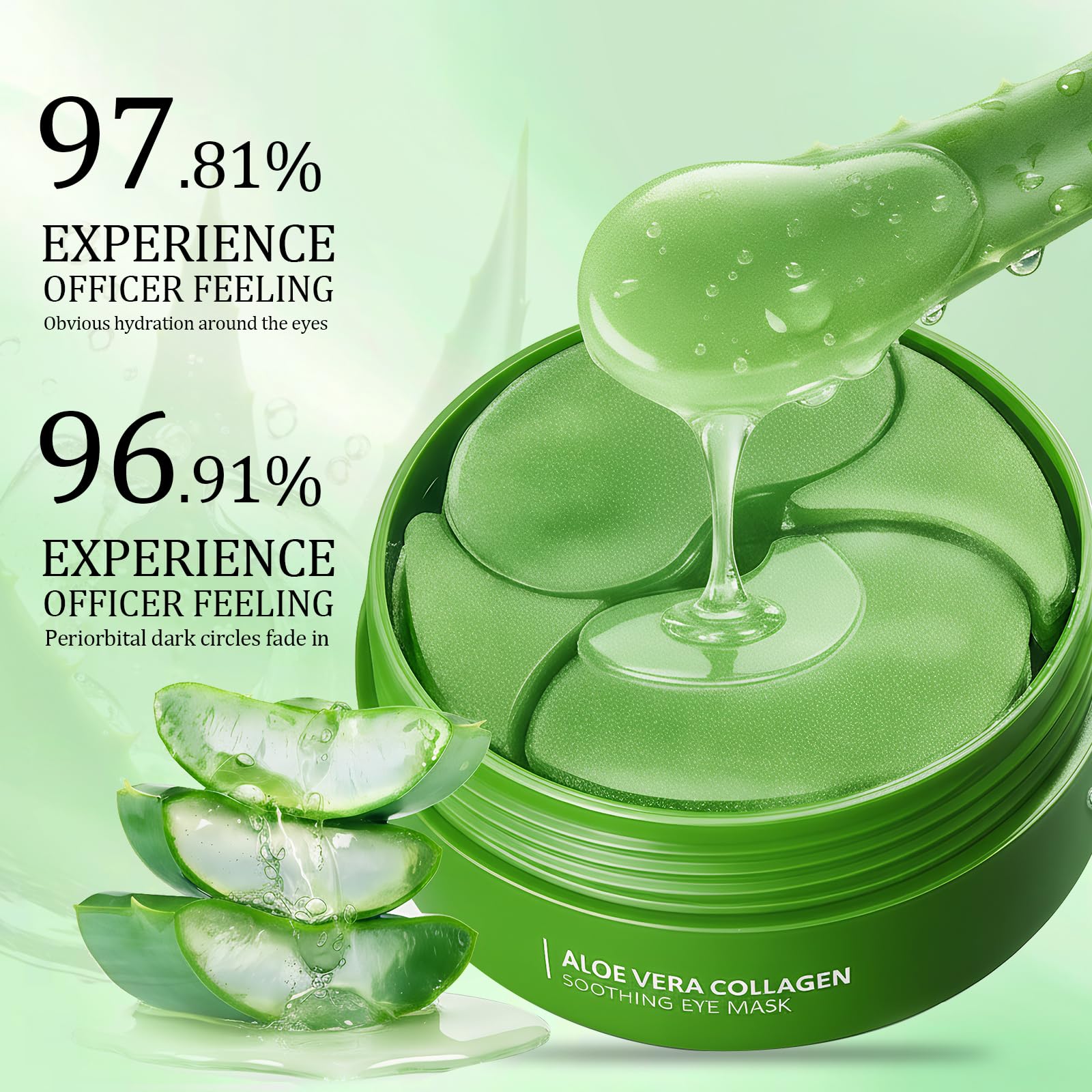 60 Pezzi Maschera Occhi di Aloe Vera, Patch Occhiaie e Borse, Collagene Patch Occhi, Rimuovi Borse e Puffiness, Idratante, Riduce Le Linee Sottili, Idrata Anti-Età, Anti Rughe, Donna Uomo
