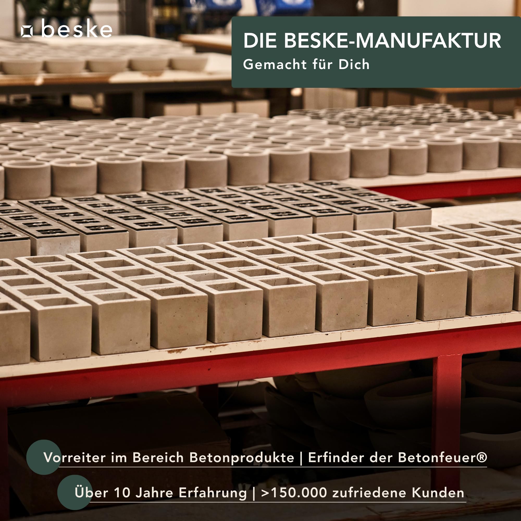 Suma - Das Original | Das Feuer, das für Immer brennt | Kerzenfresser mit Dauerdocht für Garten und Terrasse | Wachsfresser aus Beton | Handarbeit 'Made in Germany' | (Größe M (ø14cm))