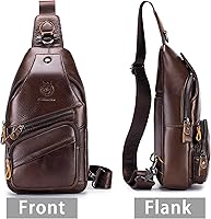 Vista 161 de LUKZIJAES Bolso bandolera de cuero genuino para hombre marrón (#1-Brown)