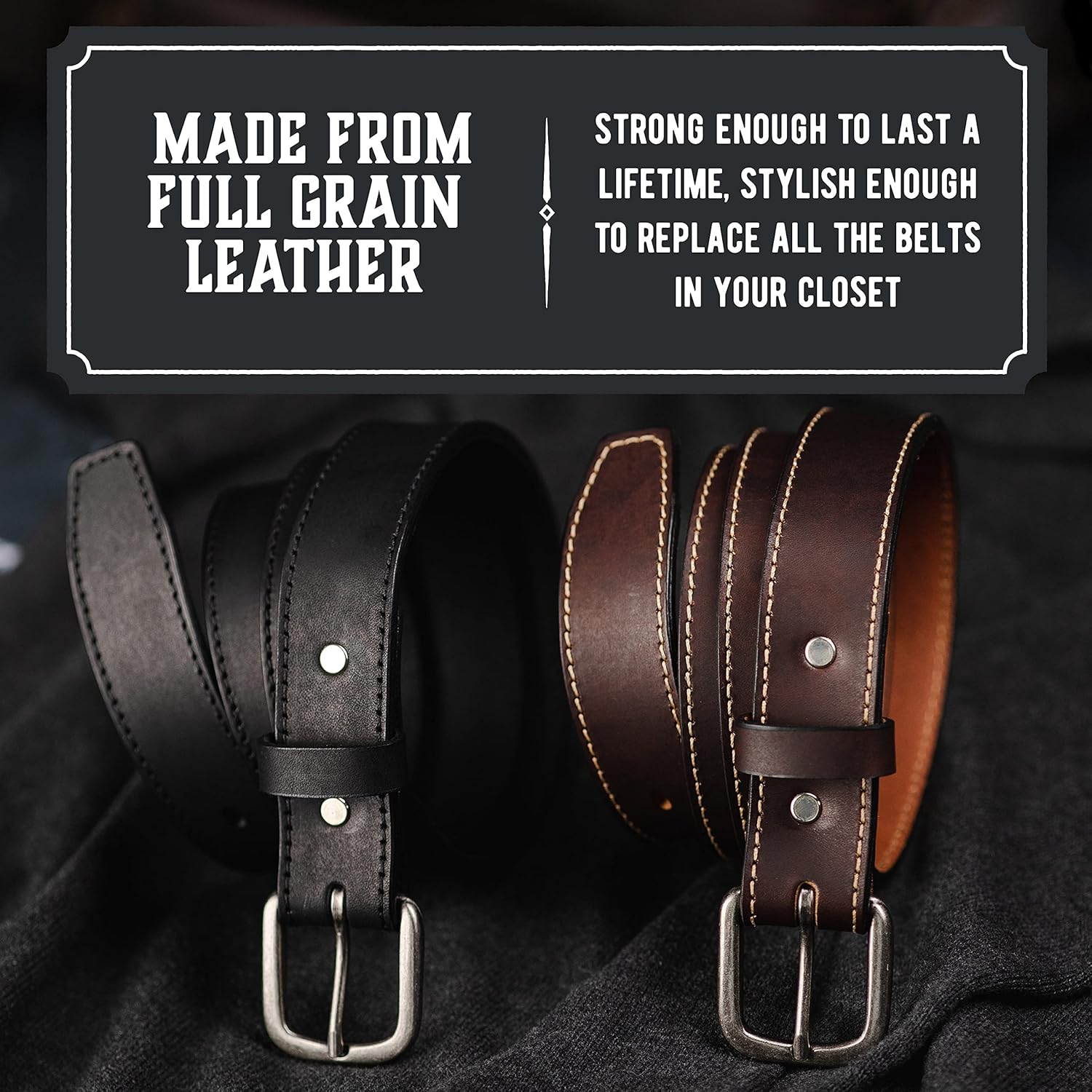 Main Street Forge The Executive Leather Belt | Made in USA | Men's Dress Belt | 1 1/4 Inch Belt - Image 3