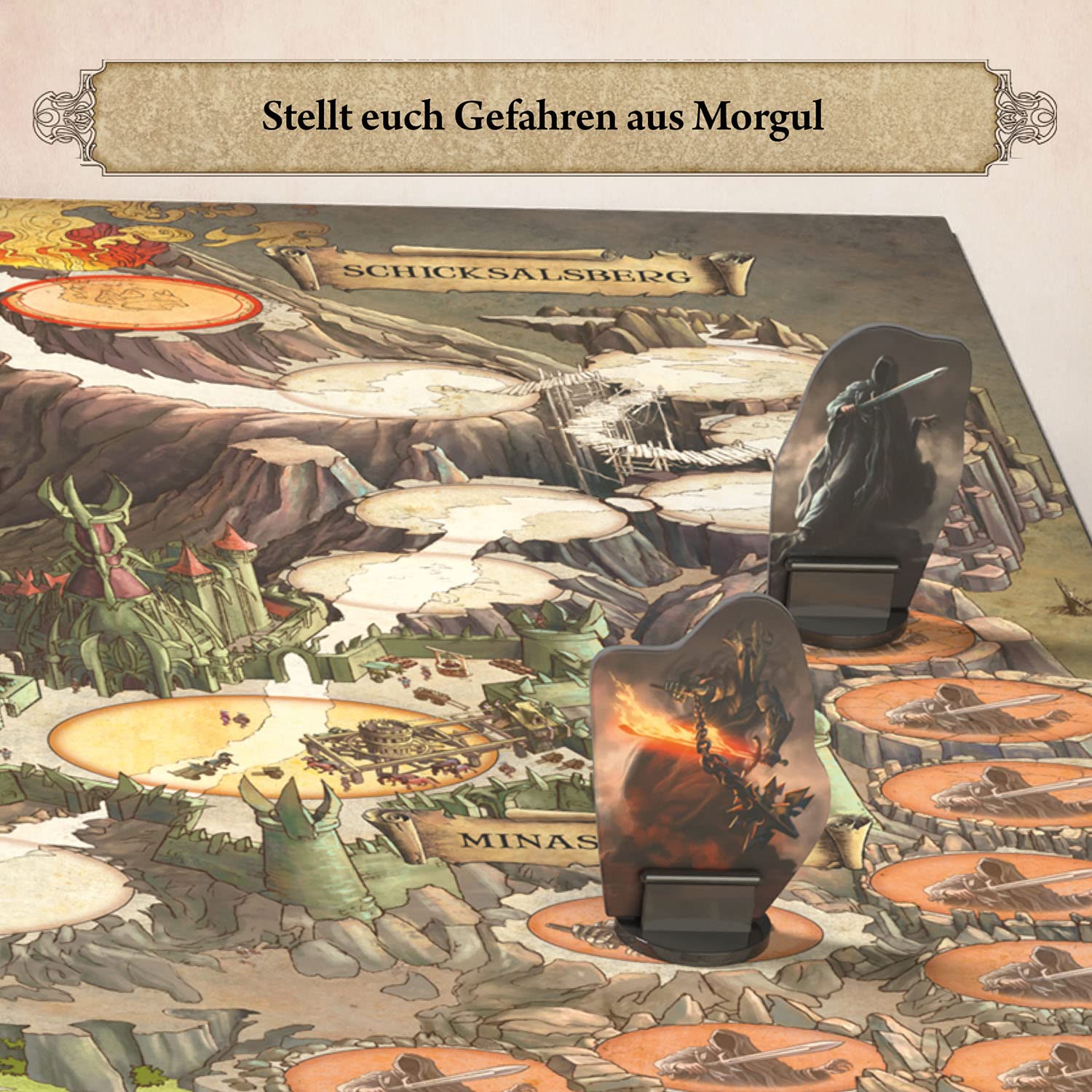 Kosmos 682804 Il Signore degli Anelli - Insieme alla Montagna del Destino, Gioco di Famiglia cooperativo, per 1-4 Persone, dai 10 Anni, Gioco d'avventura, emozionante Gioco da Tavolo