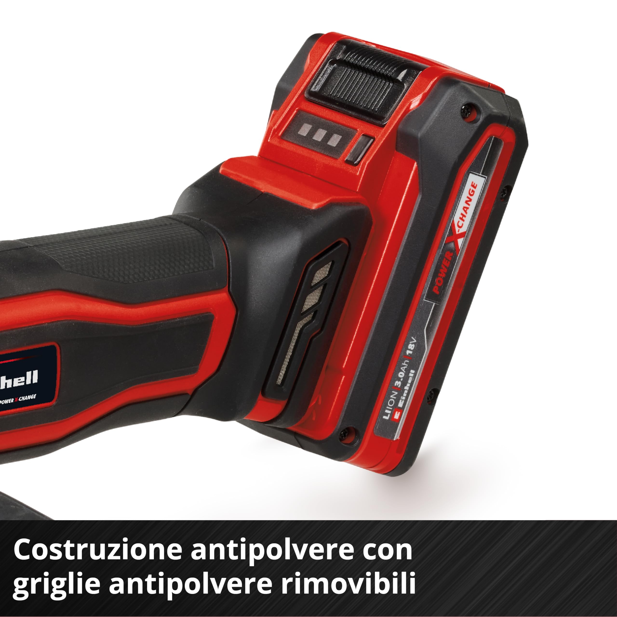 Einhell Smerigliatrice angolare TE-AG 18/125-2 Li - Solo Power X-Change (18 V, disco Ø125 mm, profondità di taglio 33 mm, Softstart, protezione del taglio, senza disco da taglio, batteria esclusa)