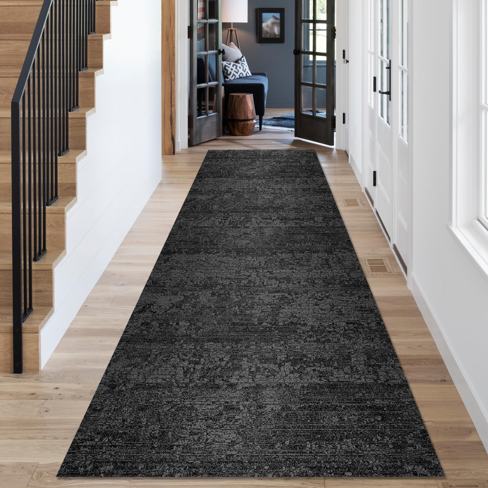 Alfombra de pasillo larga que evita resbalones con base de goma negra de 60 x 80 cm