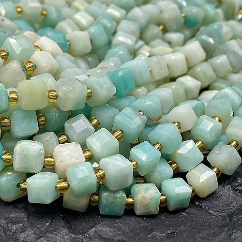 Miniatura 10 de ABCGEMS - Cuentas de labradorita brasileña (una técnica de corte revolucionaria aporta un aspecto más dinámico a un cubo tradicional) piedra