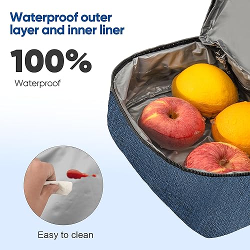 Miniatura 2 de Bolsa de almuerzo para mujer, lonchera reutilizable con aislamiento, bolsa organizadora de almuerzo reutilizable para adultos, para el trabajo,