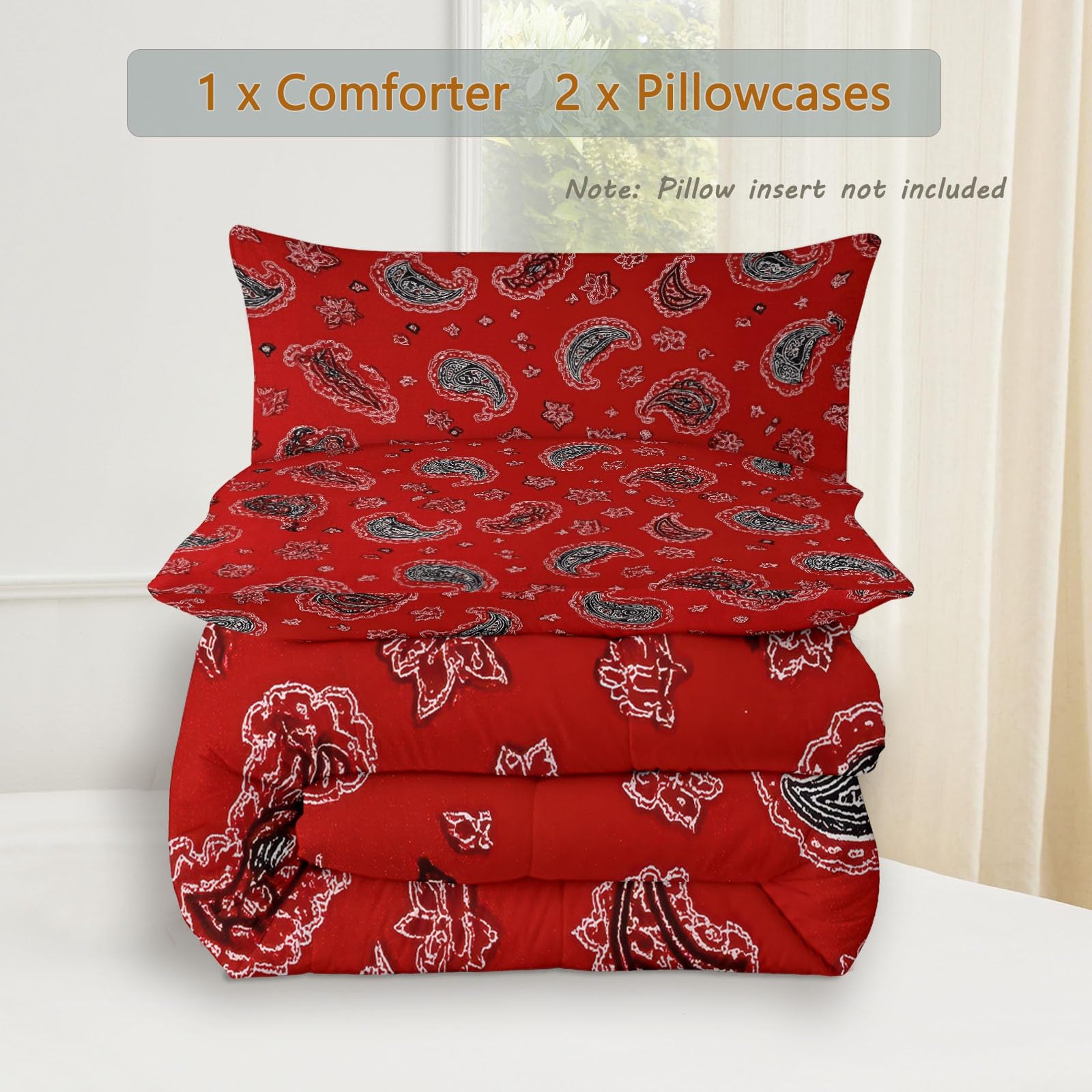 Trapunta estiva 135 x 200 cm Bambino, trapunta vintage tradizionale fiori linee, per letto matrimoniale, leggero e morbido Edredon Atmosfera rossa grigia reversibile senza fodera con 2 federe