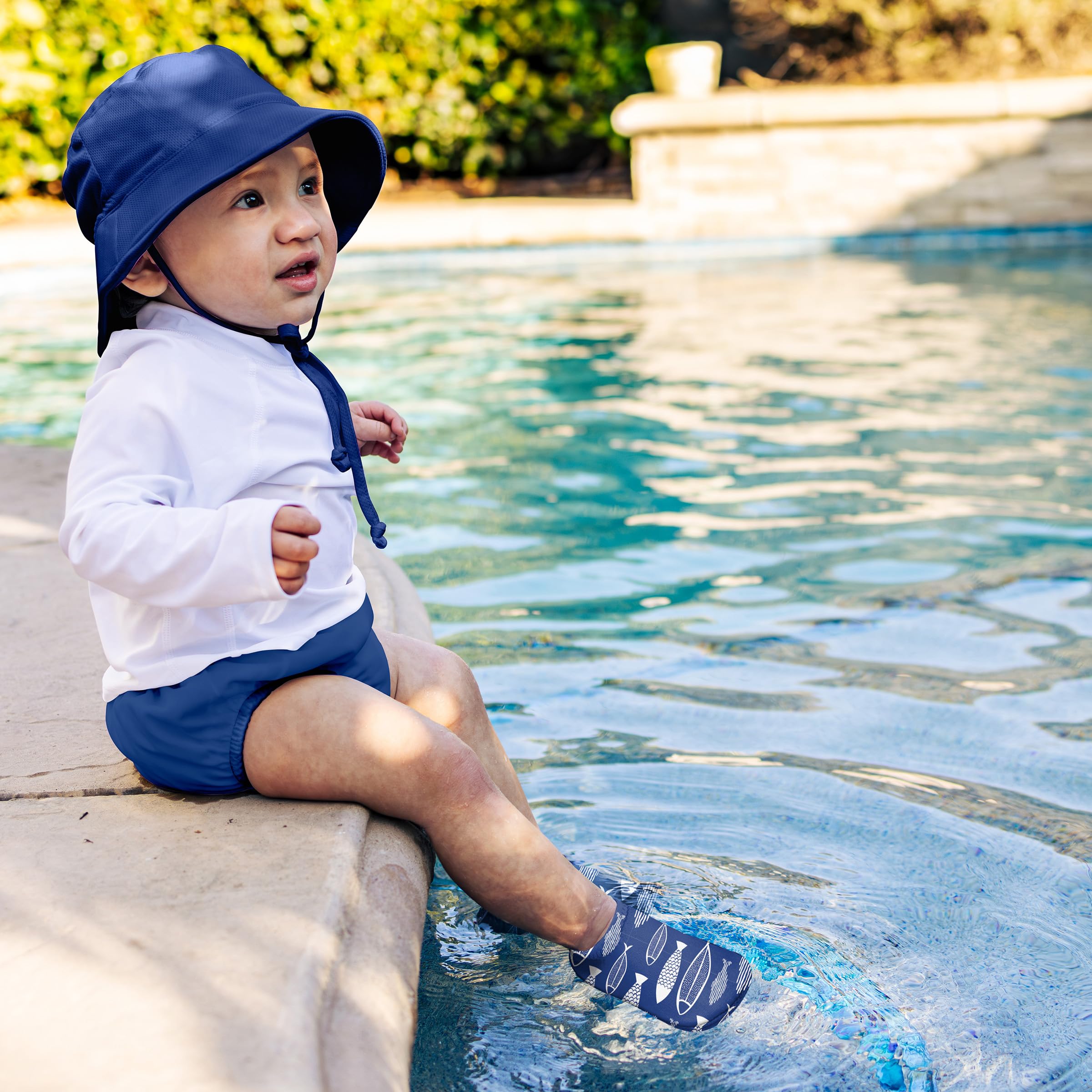 Green Sprouts Baby Toddler Water Socks - Blue Fish - Size 4