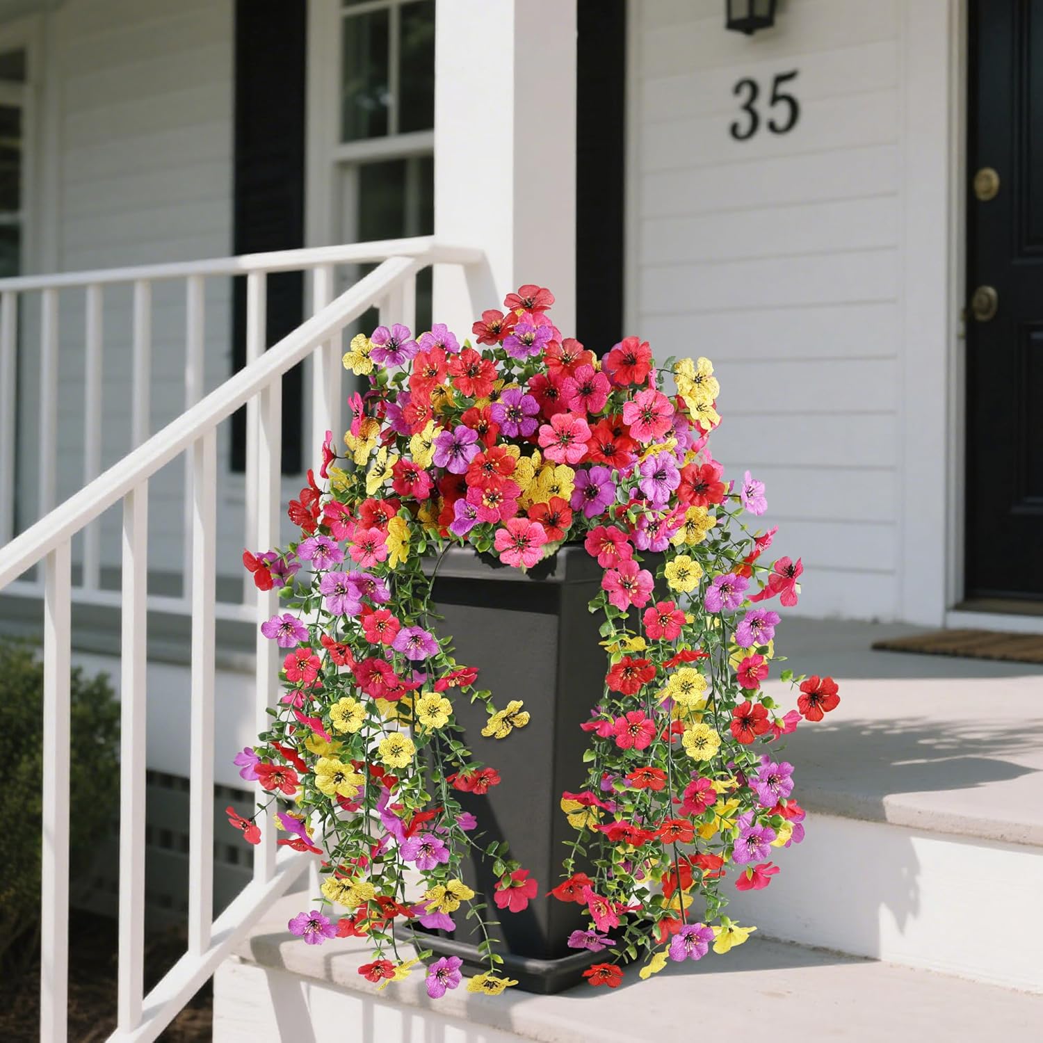 Artificial Flowers for Outdoors, UV Resistant 2 Bundles Fake Silk Flowers for Outside, Realistic Faux Plants for Hanging Baskets, Planters - Porch, Patio, Yard Décor (Mix) - Image 8