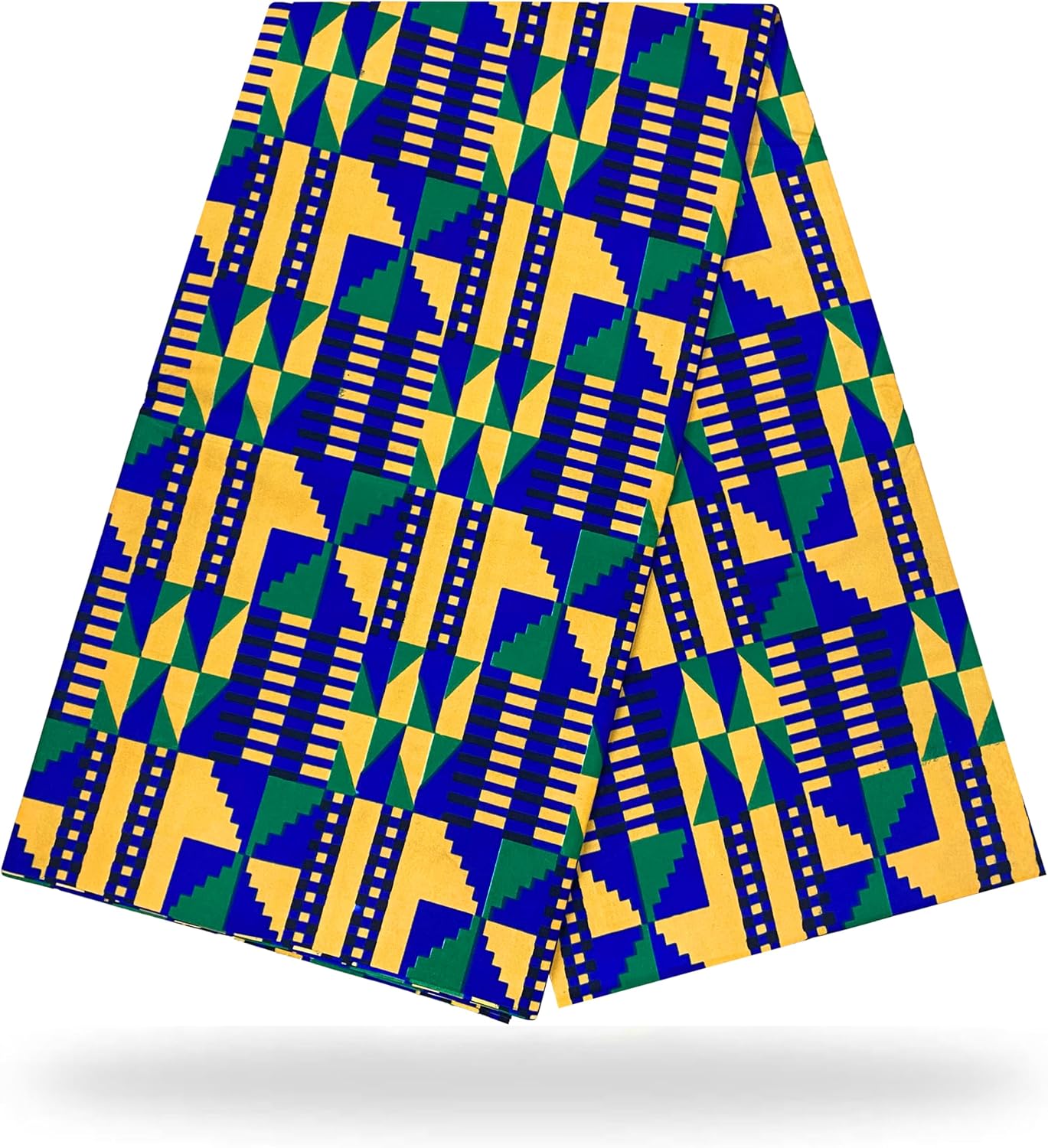 Shenbolen African Print Wax Fabric Kente Cloth Ankara 100% Polyester (6 Yard,J)