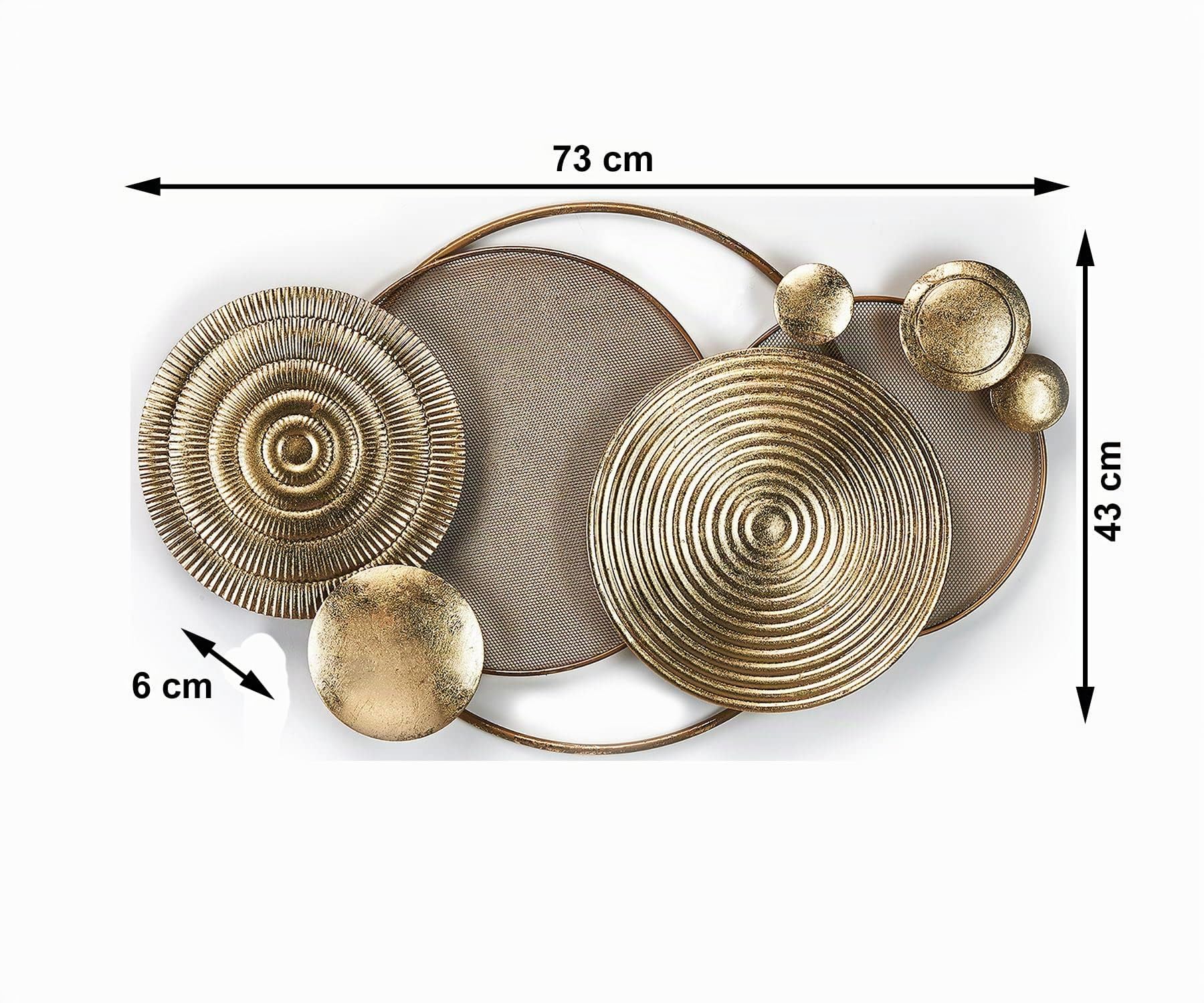 Kobolo Wandbild Wanddeko Metallbild 3D EN aus Metall in Gold Gold