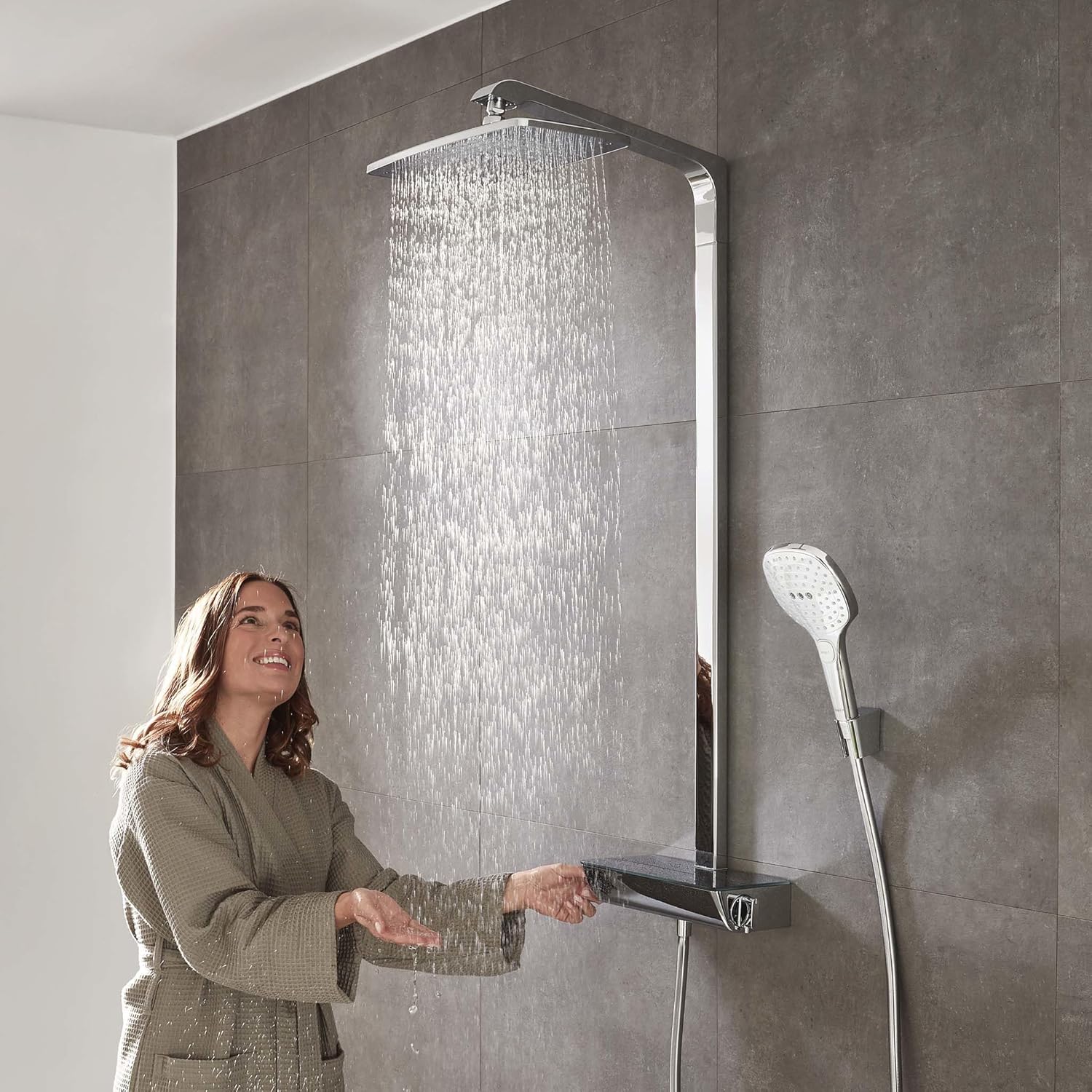 hansgrohe Showerpipe Raindance Select chrome with head shower Raindance E Air 1jet 360mm