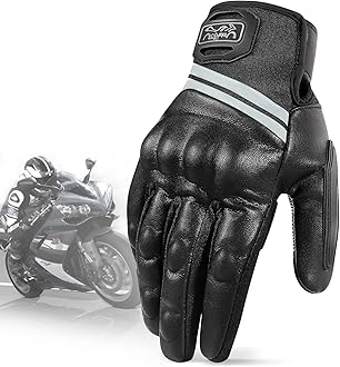 COFIT Microfiber Leather Motorcycle Gloves, Touchscreen Windproof Motorbike Gloves with Knuckles Protection Motocross Racing for Men and Women