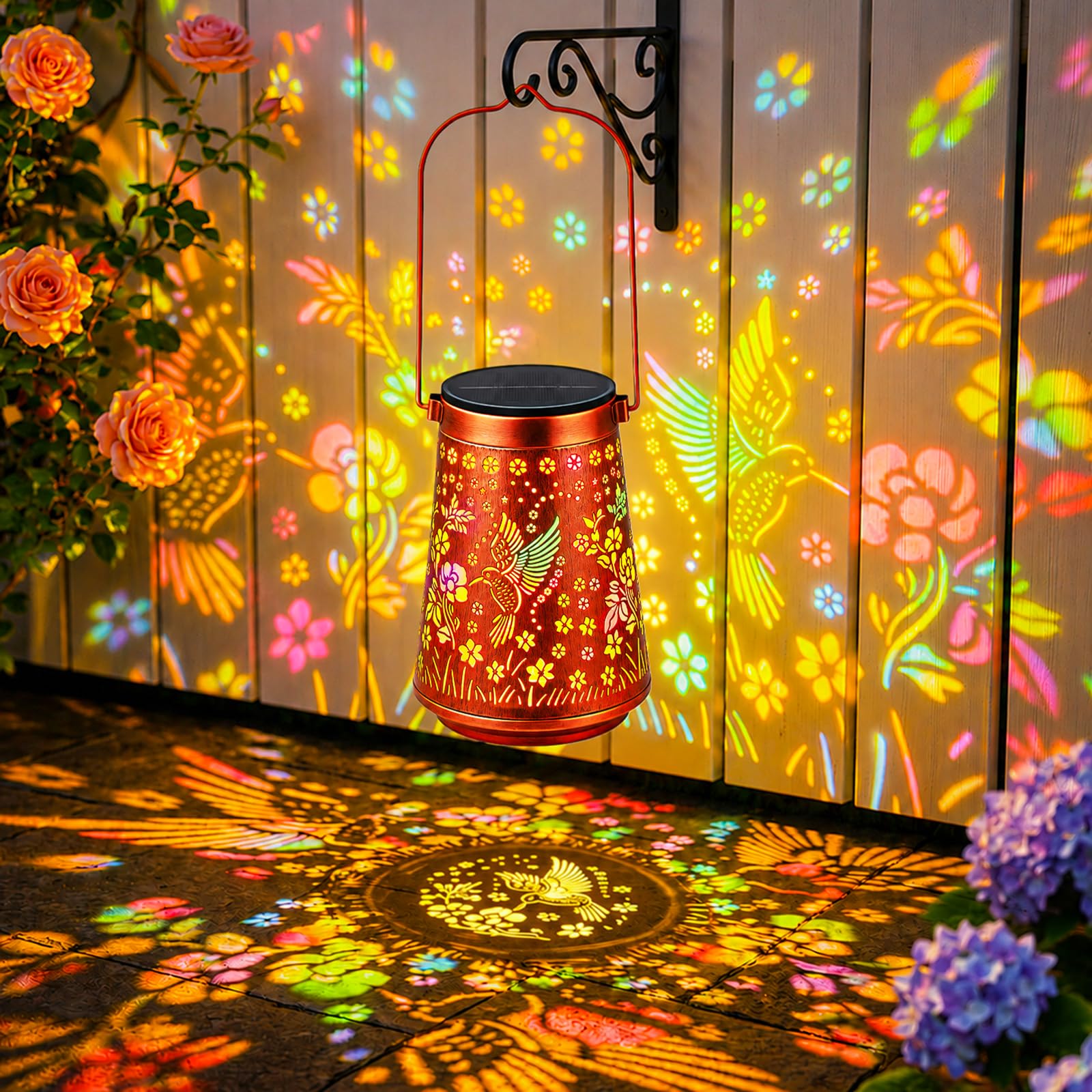 RECHOO Gifts for Women Birthday, Hummingbird Solar Lanterns for Outside