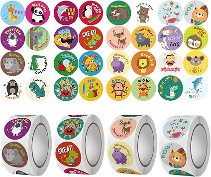 4 Volumes 2000pcs Stickers for Children Reward Stickers Motivational Stickers for Incentive Kids Suitable for School Classroom