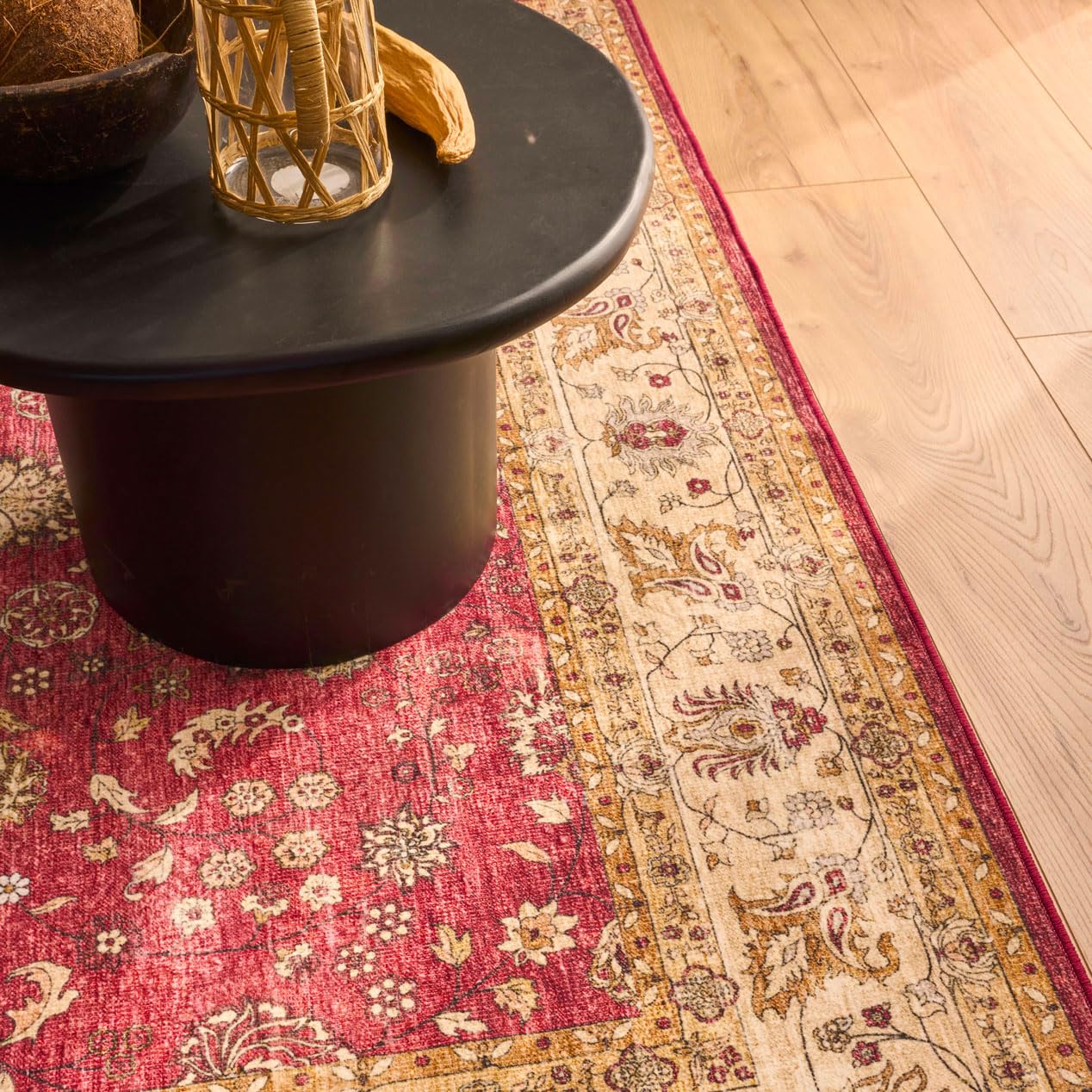 Nazar Tapis Ottoman Salon Doux Vintage, Confortable et Moelleux, Poils Court Extra Doux, Antidérapant, Lavable en Machine