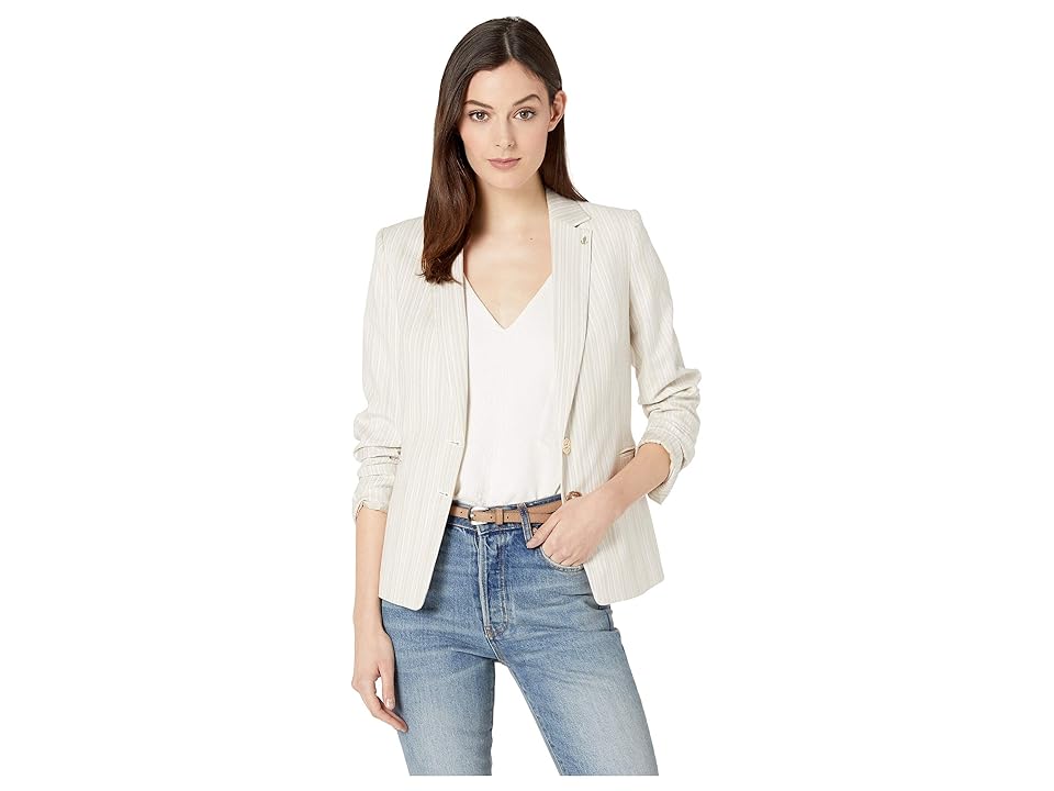 

Tommy Hilfiger Novelty Stripe Jacket (Khaki Multi) Women's Coat