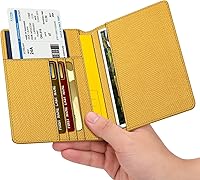 Vista 16 de FINTIE Soporte para pasaporte, cartera de viaje delgada con bloqueo RFID, funda protectora para pasaporte, esencial con ranuras para tarjetas