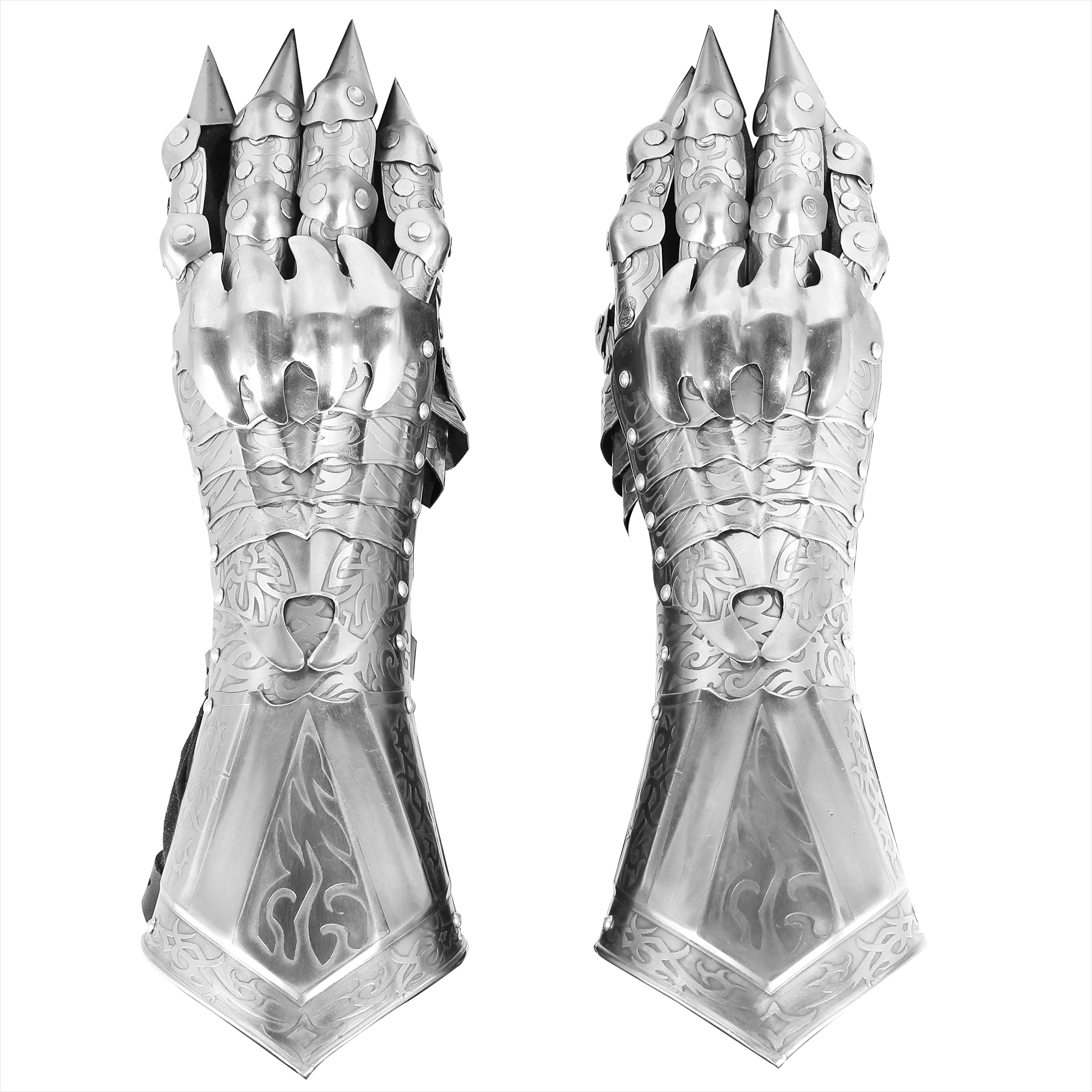 Medieval Crusaders Gauntlets - Handcrafted Steel Armor Gloves For Ultimate Combat Warrior Look | Vintage Replica For Cosplay, Halloween Costumes & Gifts Ideas & Fancy Dress Competition.