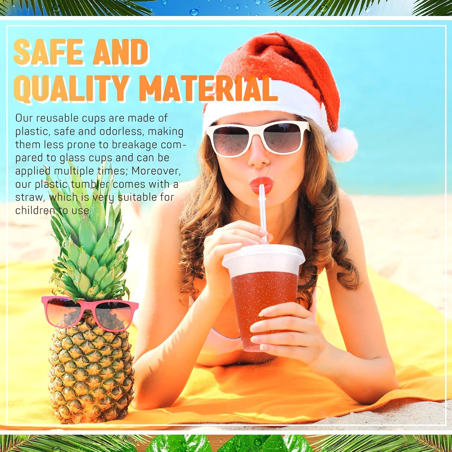 Roshtia 24 Pack Plastic Tumblers with Lid and Straw Reusable Cups Bulk Water Bottles Iced Coffee Travel Mug Cup for Birthdays Party Juices Adults Kids (White,16 oz) - Image 4