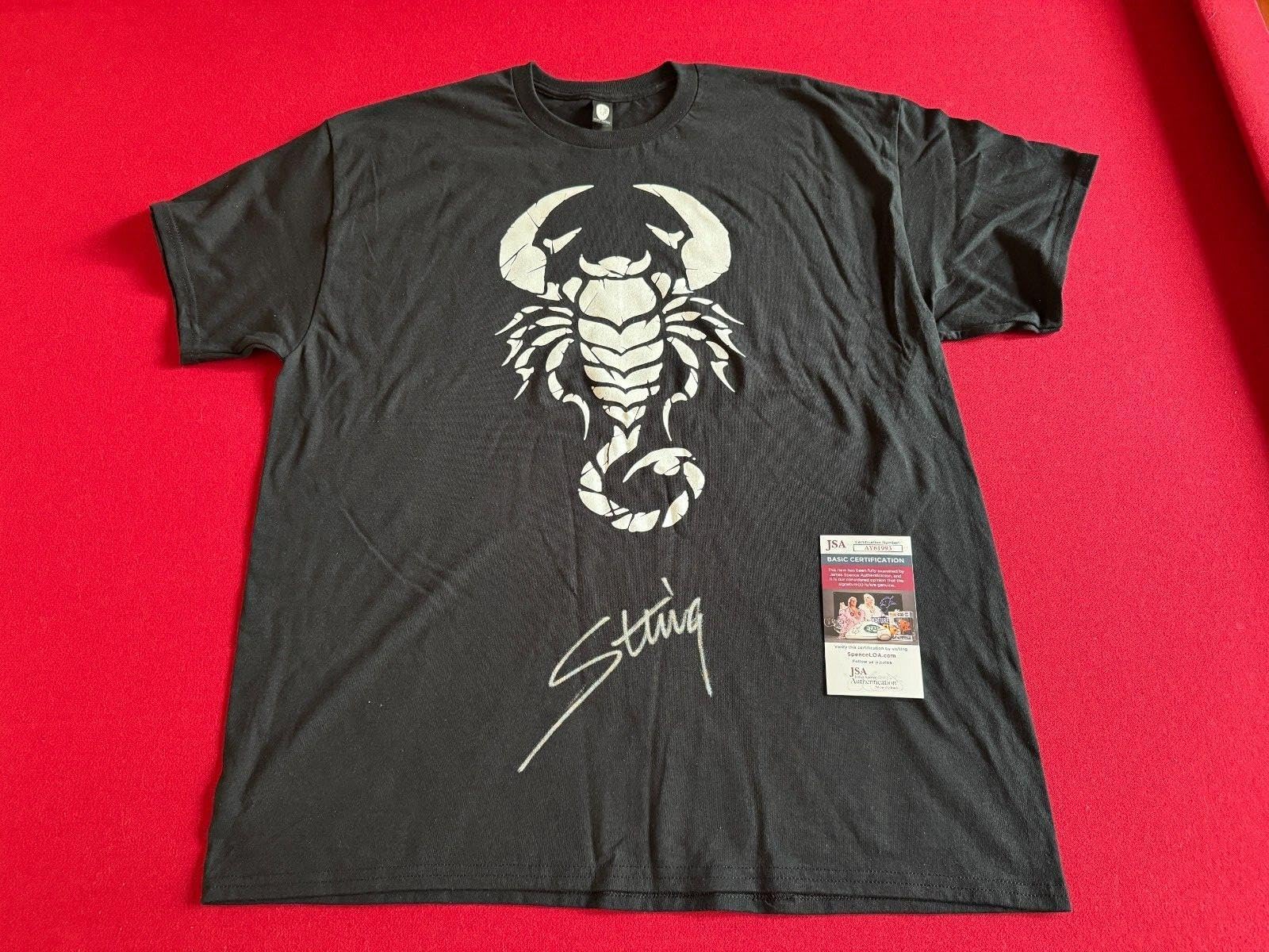 STING, "Autographed" (JSA), T-Shirt (Scarce/Vintage) WCW - Autographed Wrestling Miscellaneous Items
