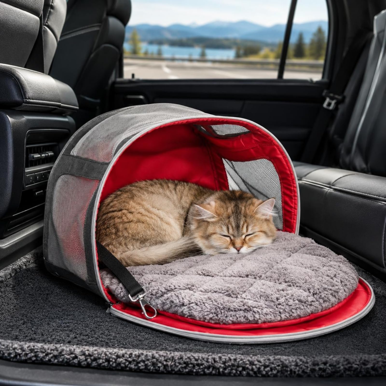 KESOTO Transportín para Mascotas Transportín Bolso Caja Suave Plegable Cama Portátil con Malla Transpirable Entrada Correa Acolchado Adecuado para Viajes Compras y Café Pet Friendly